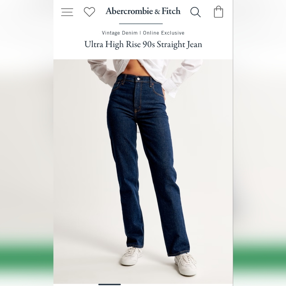 Abercrombie & Fitch 90s Straight Jean Ultra High Rise NWOT